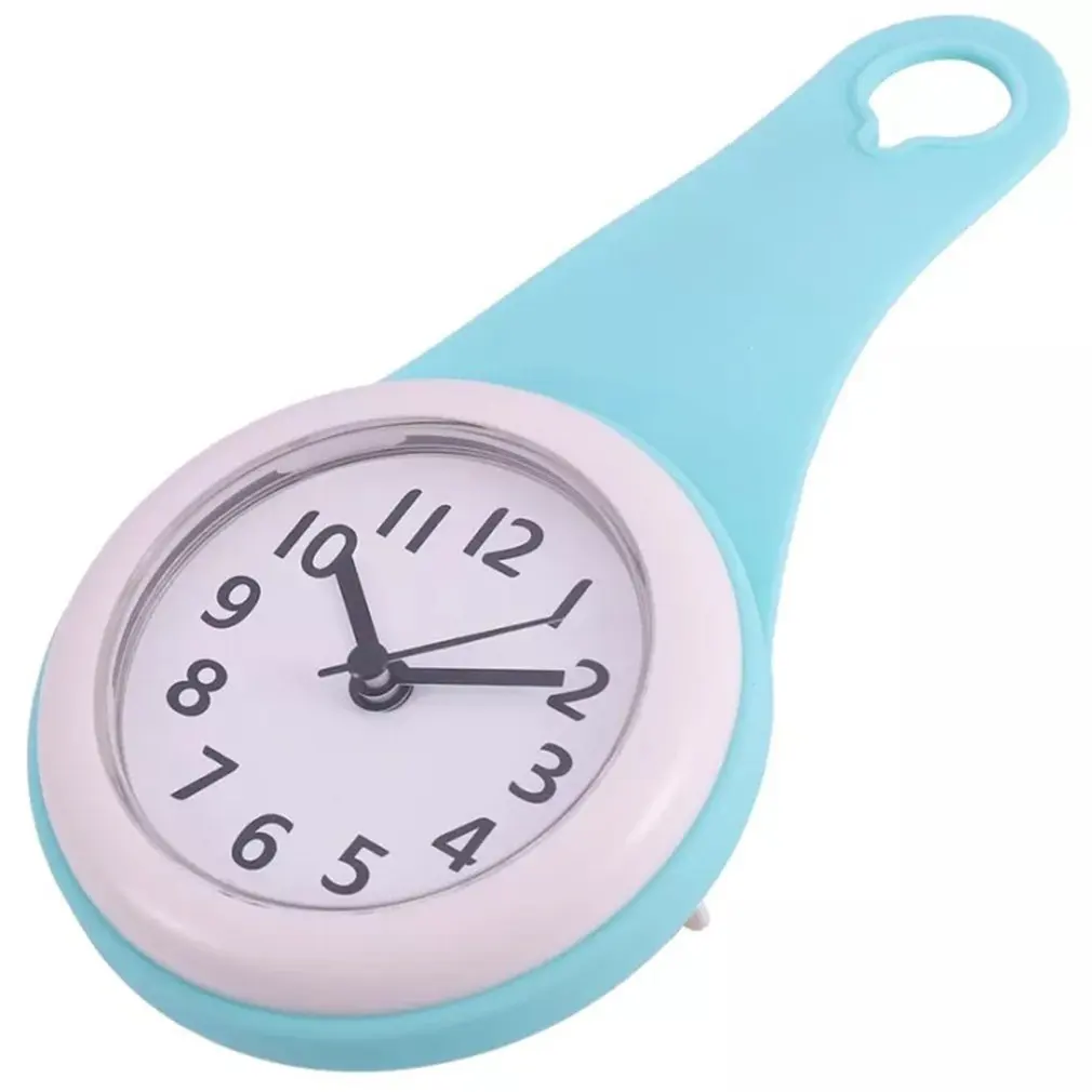 Mute Bathroom Waterproof And Anti-fog Suction Cup Wall Clock Fashion Bathroom Railing Towel Rack Wall Clock Without Battery