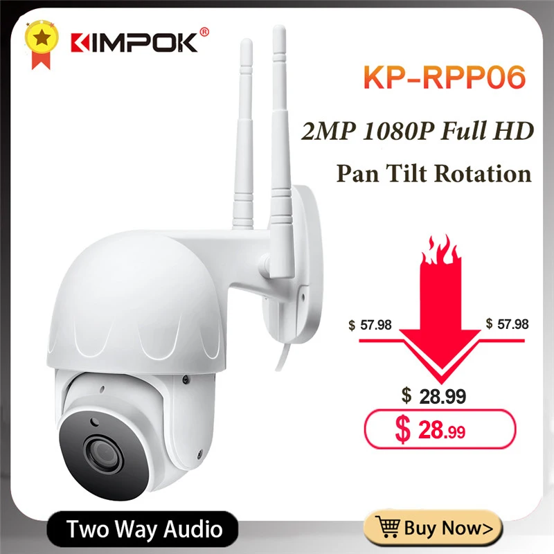 

KIMPOK 2MP Cloud Human Track Wifi IP Speed Dome Cameras IR Vision Outdoor 1080P Real Tme Wireless CCTV Cameras Two Way Audio
