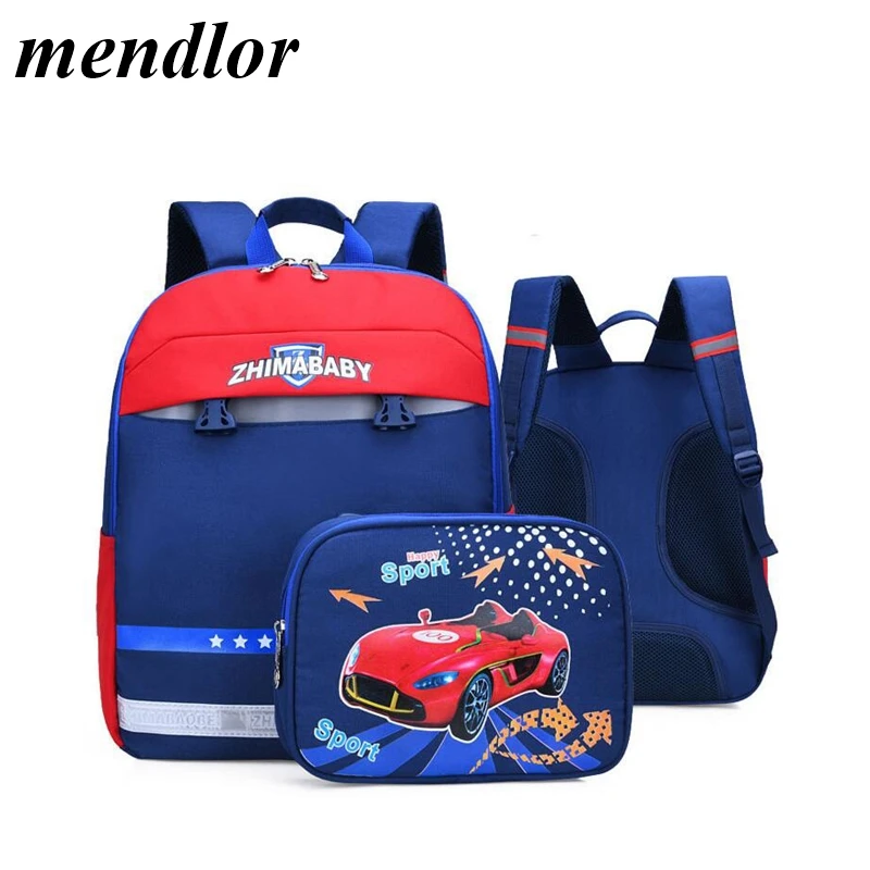 

Orthopedic School Bags for Kids Removable backpack Printing Cartoon Car Design Backpack Waterproof Book Bag for Students Bag New