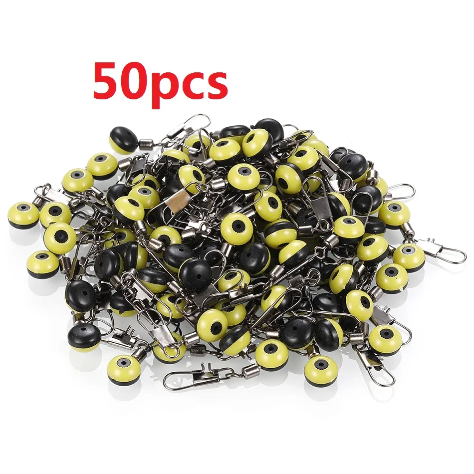 50/10PCS Fishing Float Bobber Stops Space Beans Swivel Connectors Wobbler Sea Fishing Saltwater Metal Plastic Tools Accessories