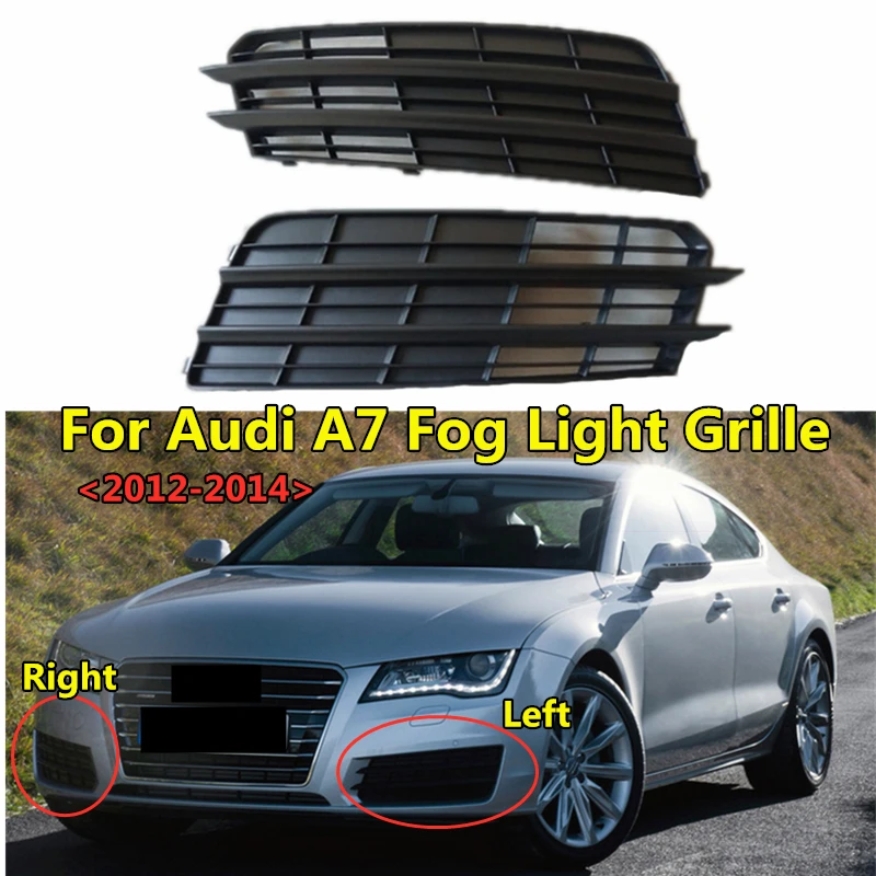 

Car-styling Front Lower Bumper Fog Light Grille Fit For Audi- A7 2012 2013 2014 Black Foglamp Grills Replacement Car Parts