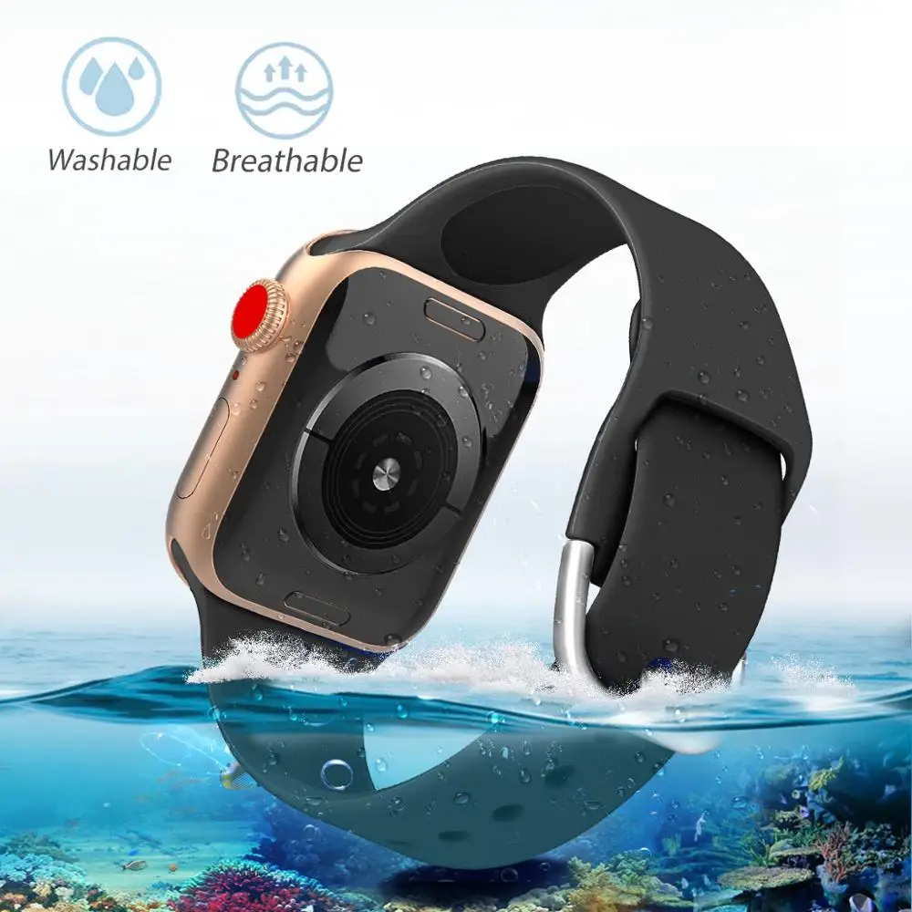 Силиконовый ремешок для Apple Watch Band 42 мм 38 44 40 Iwatch Bands браслет Series 4/3/2/1 81007|Ремешки
