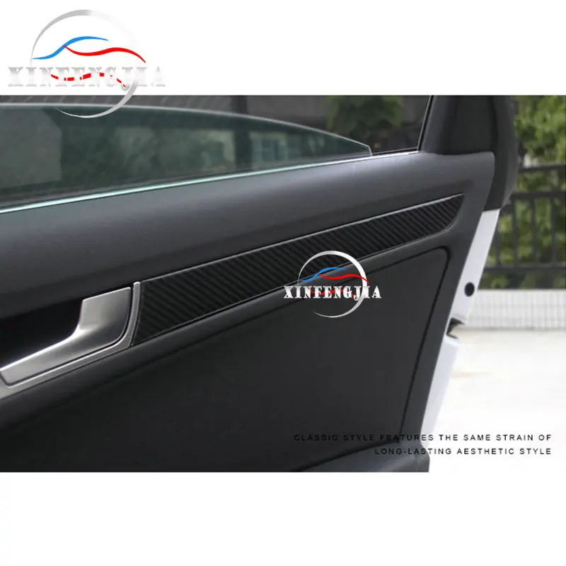 Для Audi A4 A5 Q5 B8 09-16 4x углеродное волокно внутренняя дверь литье полоса накладка