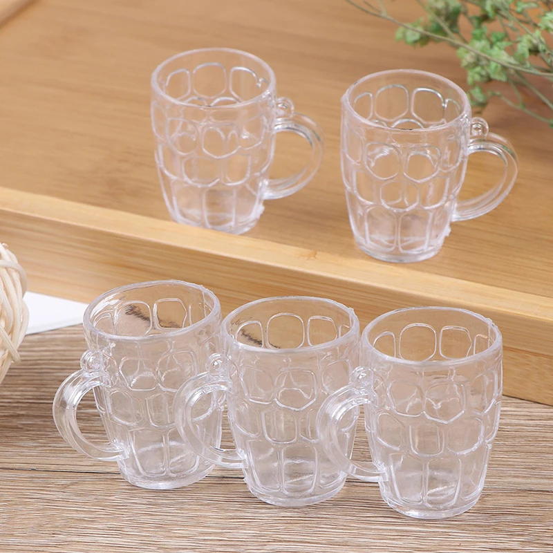 

5Pcs/set 1:12 Scale Resin Transparent Home Glass Model Goblet Miniature Mini Wine Beer Cup Dollhouse Craft DIY