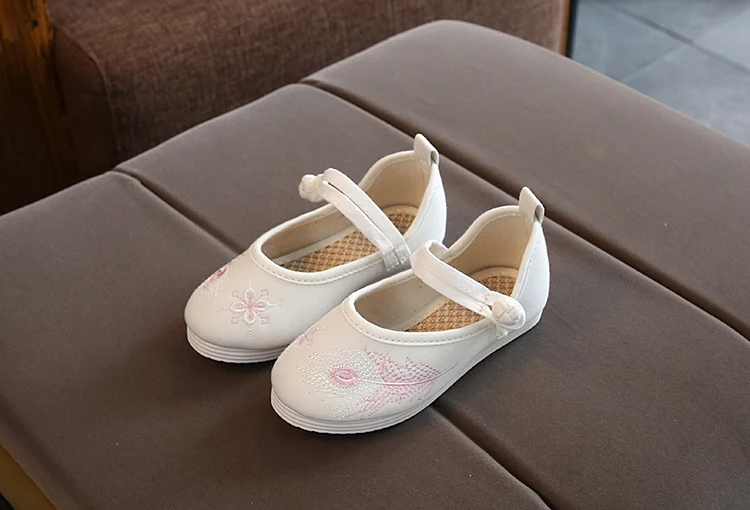 Spring Autumn Children Casual Canvas Shoes Baby Girls Set of Feet Sneakers Breathable Cotton Fabric Inside ST034