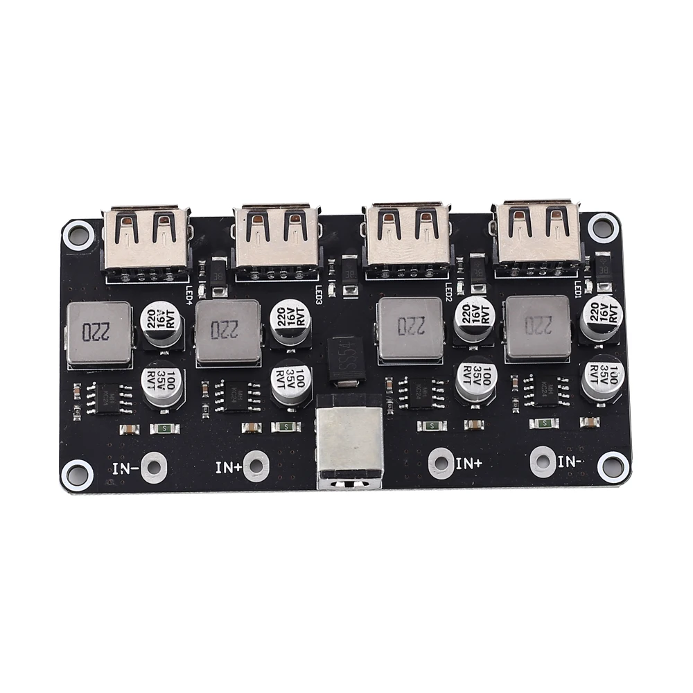 4CH USB DC-DC Шаг вниз Питание понижающий QC2.0 QC3.0 Зарядное устройство модуль 24 Вт 4-канальный Напряжение конвертер