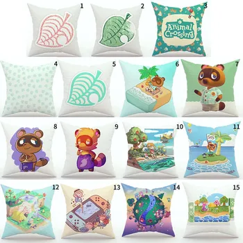 

Animal Crossing Cushion Cover Cartoon Animal Cat Flamingo Polyester Throw Pillow Case Cover Elephant Decoration Pillowcase
