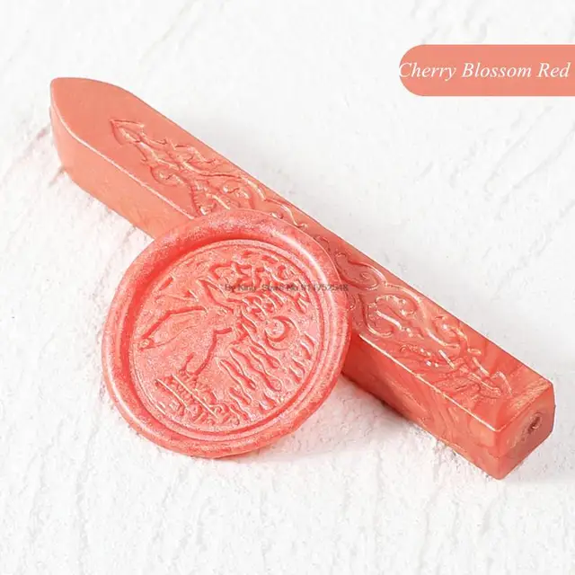 24 Colors Flower Seal Wax DIY Card Invitations Envelope Retro Wax Seal Stamp Wax Seal Magic Arrow Pattern Wax Stick With Wick Cherry Blossom Red