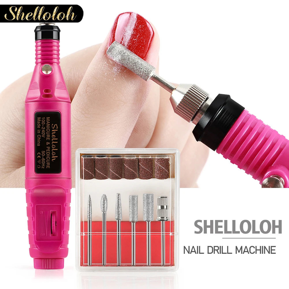 

Shelloloh Professional Electric Nail Drill Manicure Machine Cutter Set For Nail File Drill All For Manicure Tools Kit