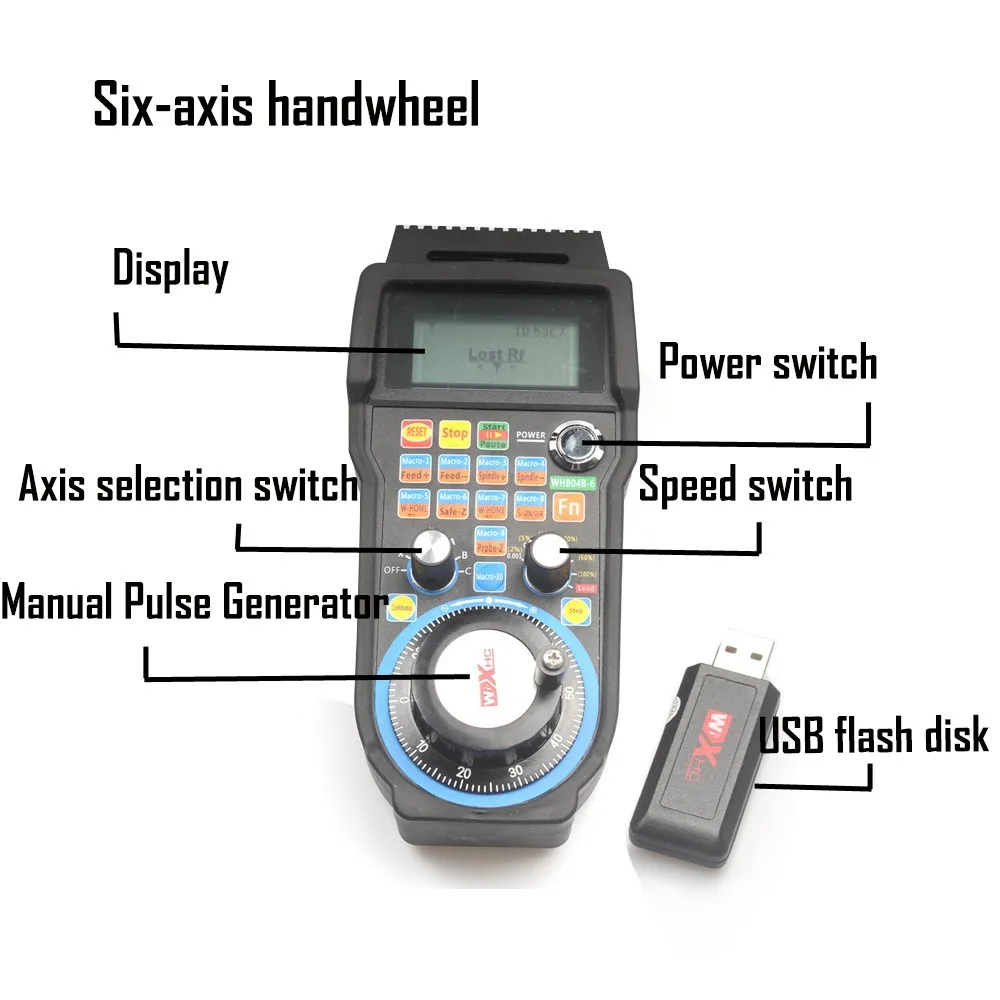 RUS-EU-Delivery-40-Meters-Wireless-Mach3-MPG-Pendant-mpg-lathe-Handwheel-for-CNC-Mac-3