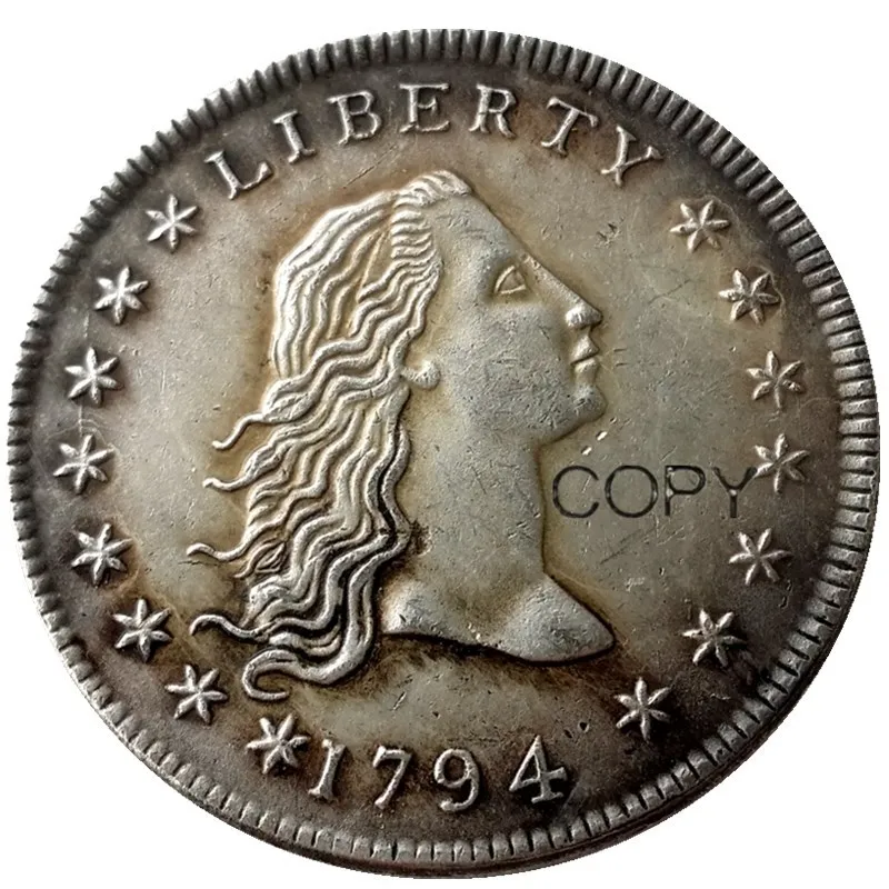 

US 1794 Flowing Hair Dollar Silver Plated Copy Coin