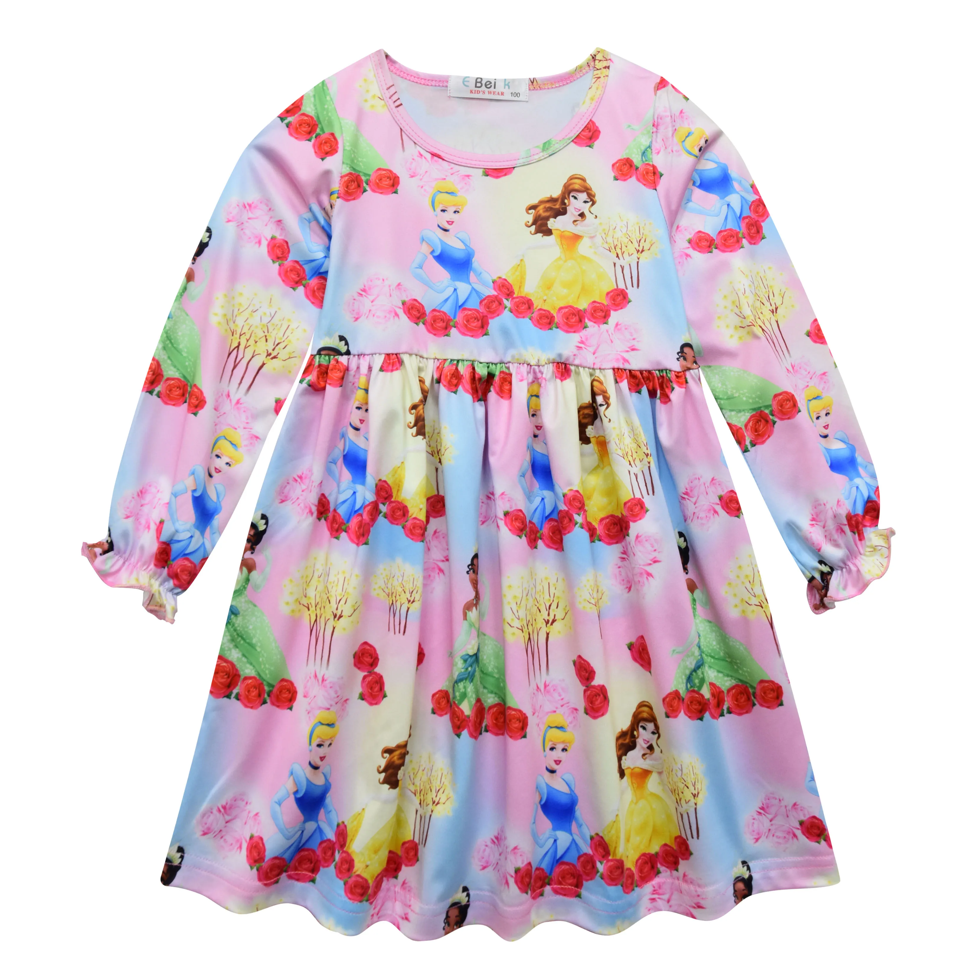 Осенне-зимние платья с длинными рукавами и рисунком Для Девочек Милая одежда с принтом акулы для девочек детское платье - Цвет: 5903YBK