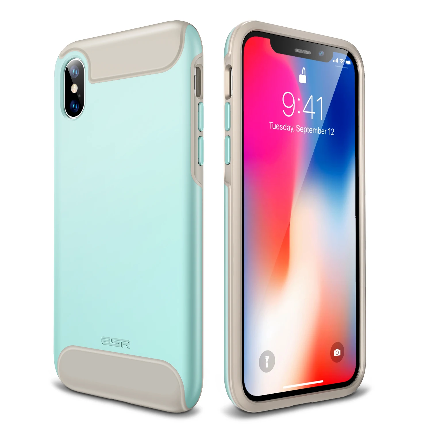 Роскошный двойной чехол ESR из поликарбоната+ ТПУ для iPhone 7 Plus 8 Plus, прочный защитный чехол для телефона, чехол для iPhone X 7 8, чехол - Цвет: Зеленый