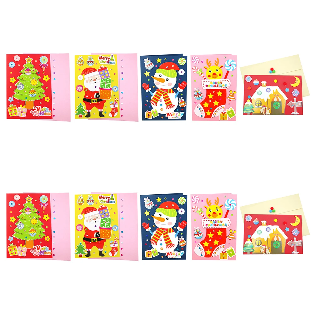 Diy クリスマスカード 4パック ハンドメイド グリーティングカード 3d作成クラフトキット 子供 男の子 女の子 在庫処分大特価