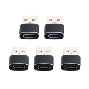 

Jimier 5pcs/lot USB-C Type C Female to USB 2.0 A Male Data Adapter Light Size for Laptop Tablet Phone