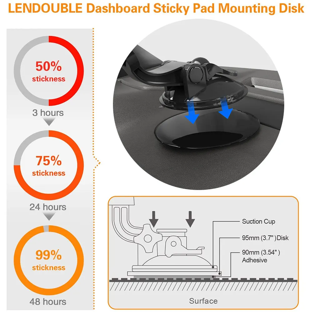 phone holder for car cup holder Dashboard Pad Mounting Disk Reusable Super Sticky Gel Pad Compatible with All Phone Car Mount & GPS Navigation Suction Cups mobile phone holder