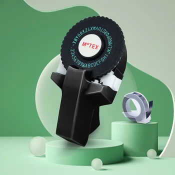 Stampante Portatile Motex E101, Etichettatrice Manuale 3D a Rilievo, Nastro per Etichette Impermeabile, Adesivi Fai-da-Te