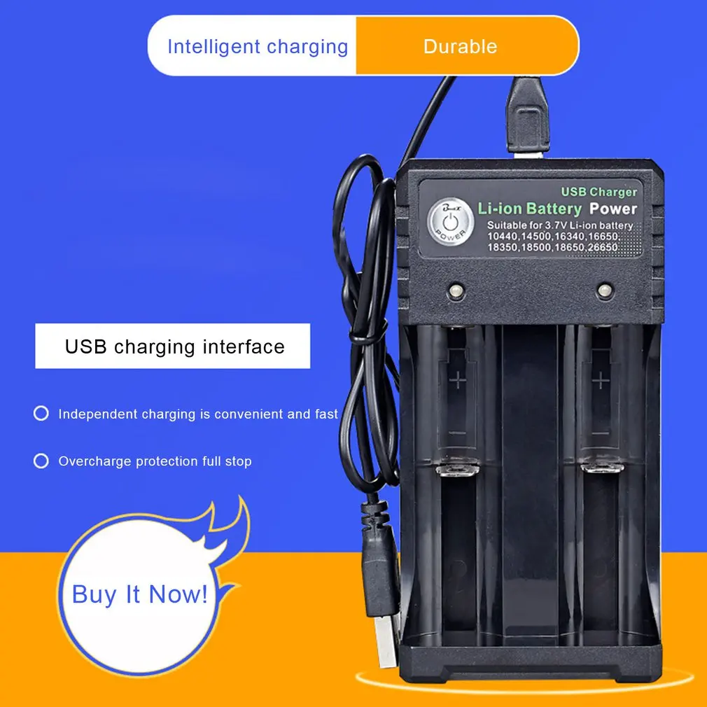 18650 Charger Single Double 4 Slot 3.7v Battery Charger Multifunction Charge Universal Flashlight Charger