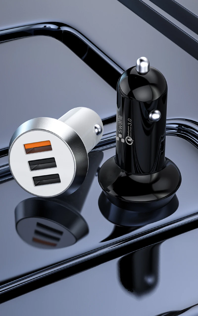 Swalle быстрое автомобильное зарядное устройство Quick Charge 3,0 зарядное устройство для мобильного телефона 3 порта USB быстрое автомобильное зарядное устройство для iPhone samsung планшета автомобильное зарядное устройство