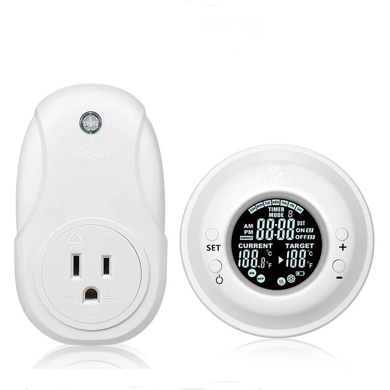 

RF-200N RF Wireless Thermostat Programmable Room Temperature Controller EU Plug