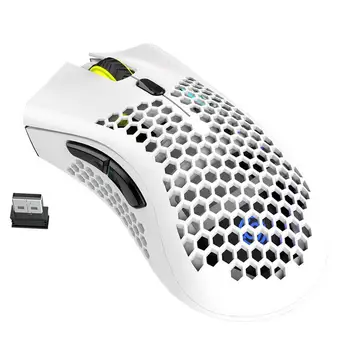 

TWISTER.CK 2.4GHz Wireless Mouse USB Rechargeable 1600DPI Adjustable Hollow Out Honeycomb RGB Optical Mouse Gamer Mice