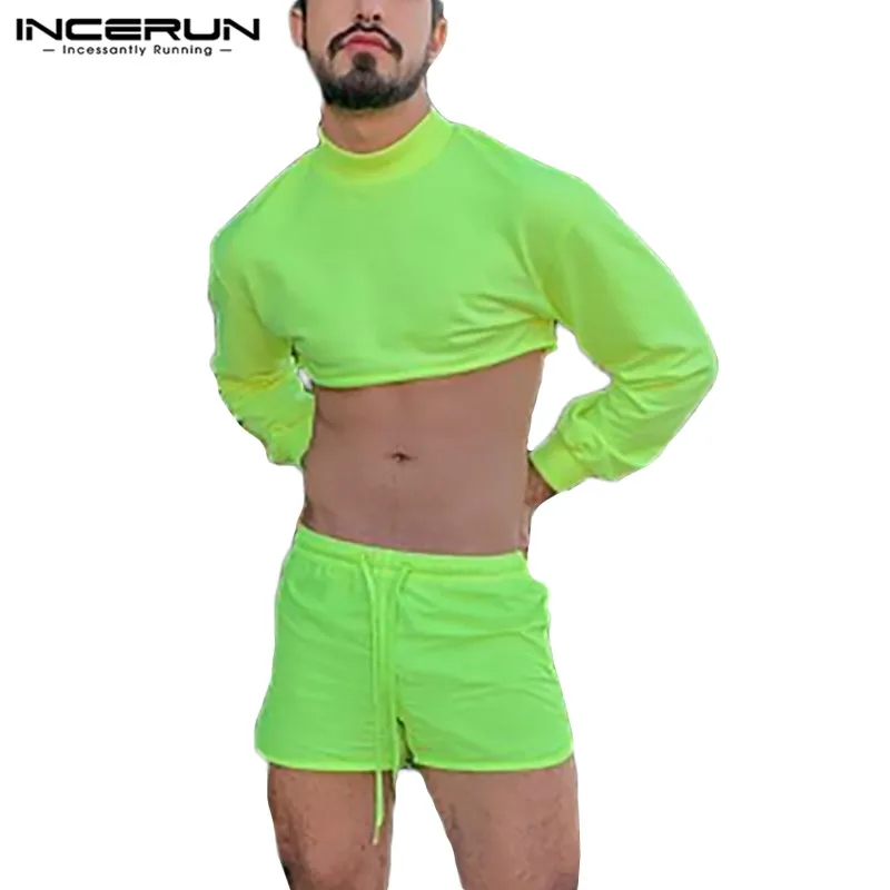 Mens Suits Beach-Shorts Streetwear INCERUN Fashion Men-Sets Casual 2pieces Solid S-5xl-7