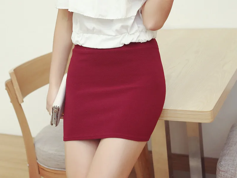 black skirt Women Stretch Slim Elastic High Waist Pencil Skirt Bodycon Office Lady Mini Skirt Plus Size 4XL tennis skirt outfits