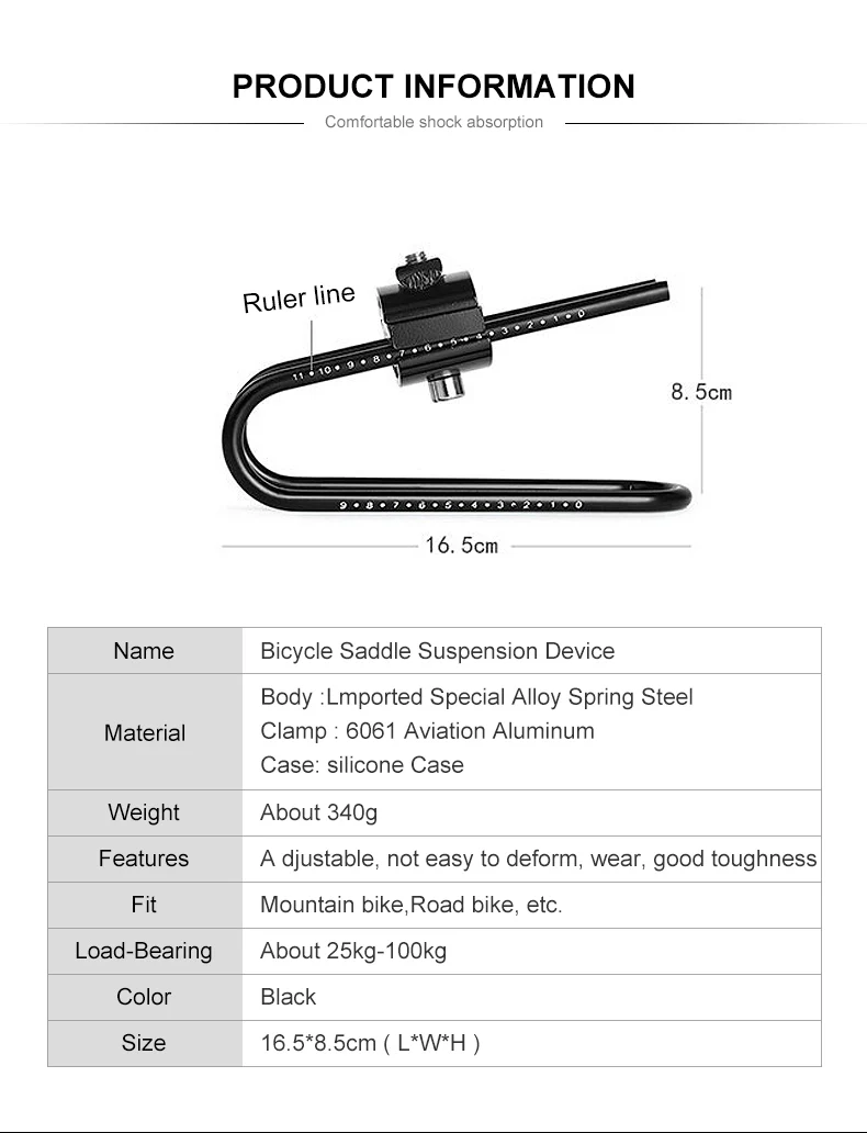 Bicycle Accessories Saddle Suspension MTB Mountain Road Bike Shocks Alloy Spring Steel Shock Absorber Comfortable Bicycle Parts