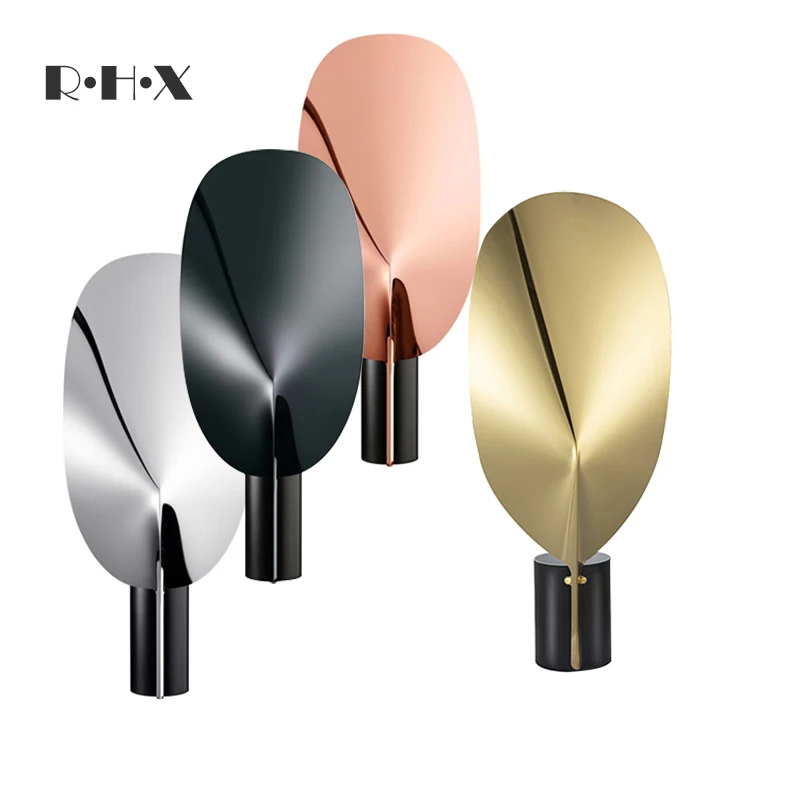 

Italy Designer Desk Lamp Originality Concise Modern A Living Room Bedroom Bedside Personality Light Luxurious Leaf Desk Lamp