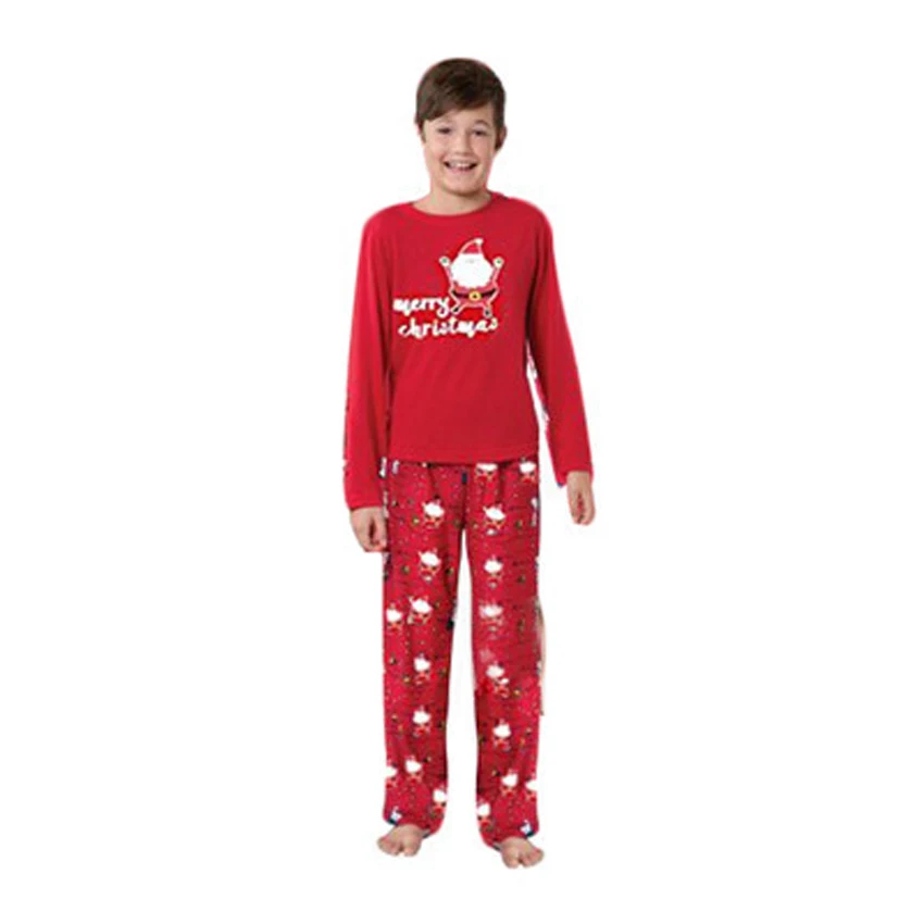 Рождественская праздничная одежда с принтом Санта-Клауса; красный комплект одежды для сна для всей семьи; рождественские пижамы для мамы и дочки; одежда для сна