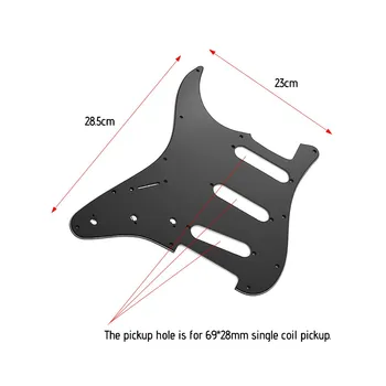 

SSS Electric Guitar Pickguard 3 Ply PVC Panels Left Handed Pickguard for ST Guitars Black