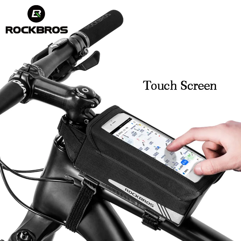 

ROCKBROS Bike Bag Phone TPU Touch Screen Rainproof Bicycle Bag MTB Road Magnetic Front Cycling Pannier Bicycle Accessories