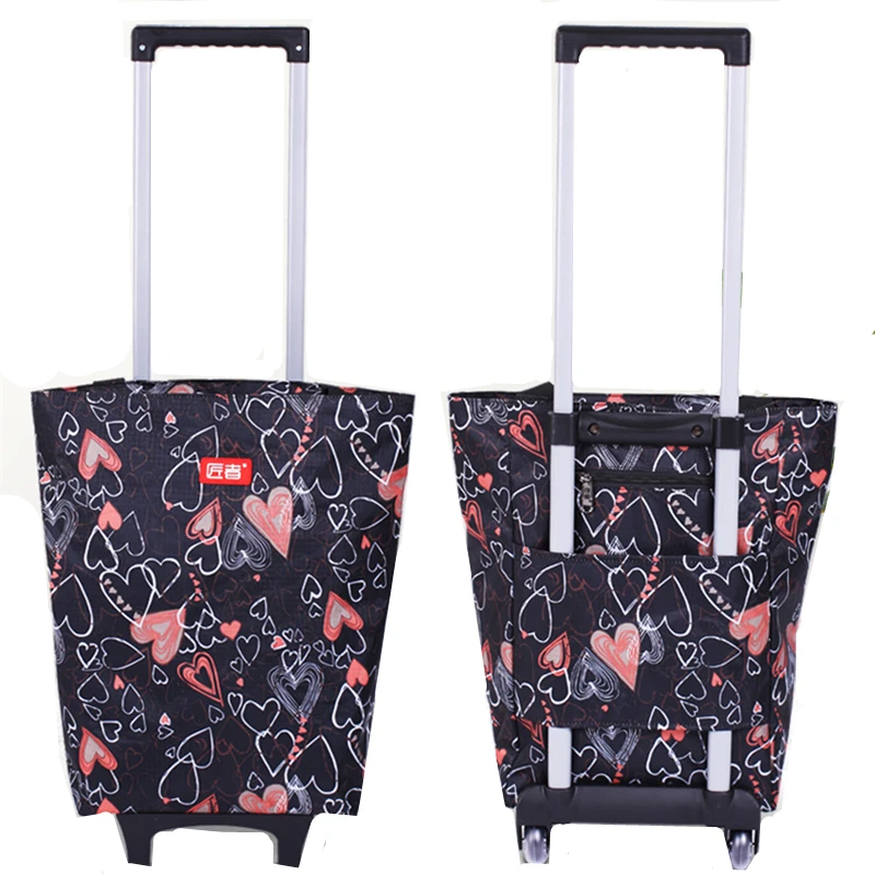 Folding Storage Bag High Capacity Shopping Food Organizer Trolley On Wheels Bags Portable Buy Vegetables | Багаж и сумки