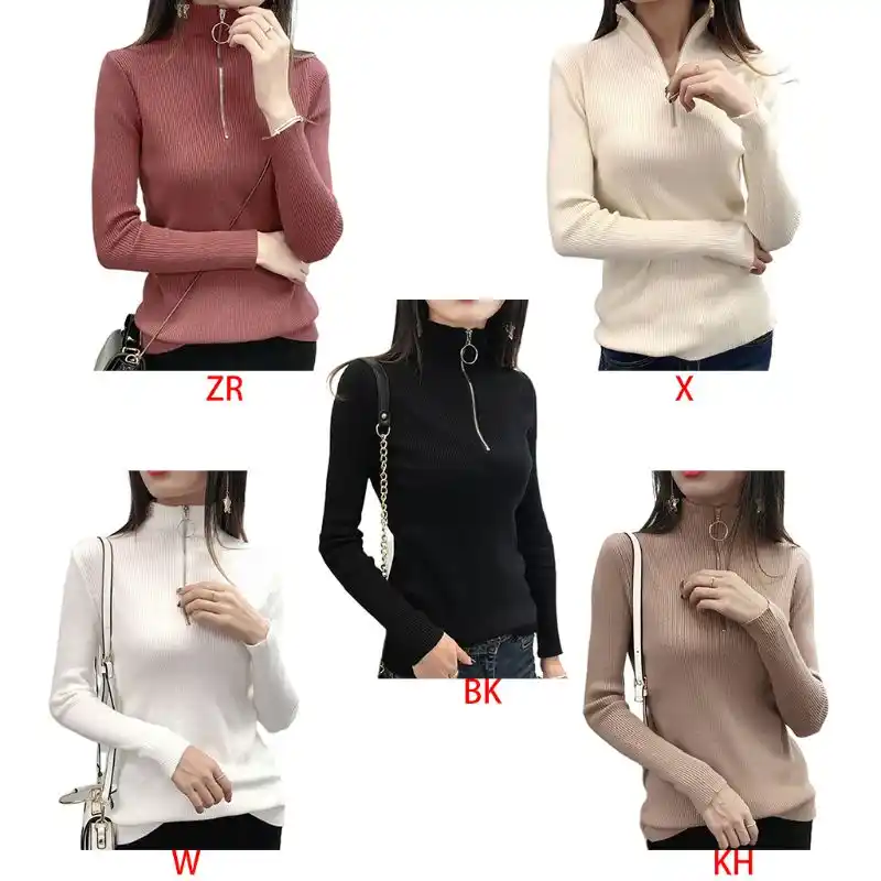 zip up turtleneck womens