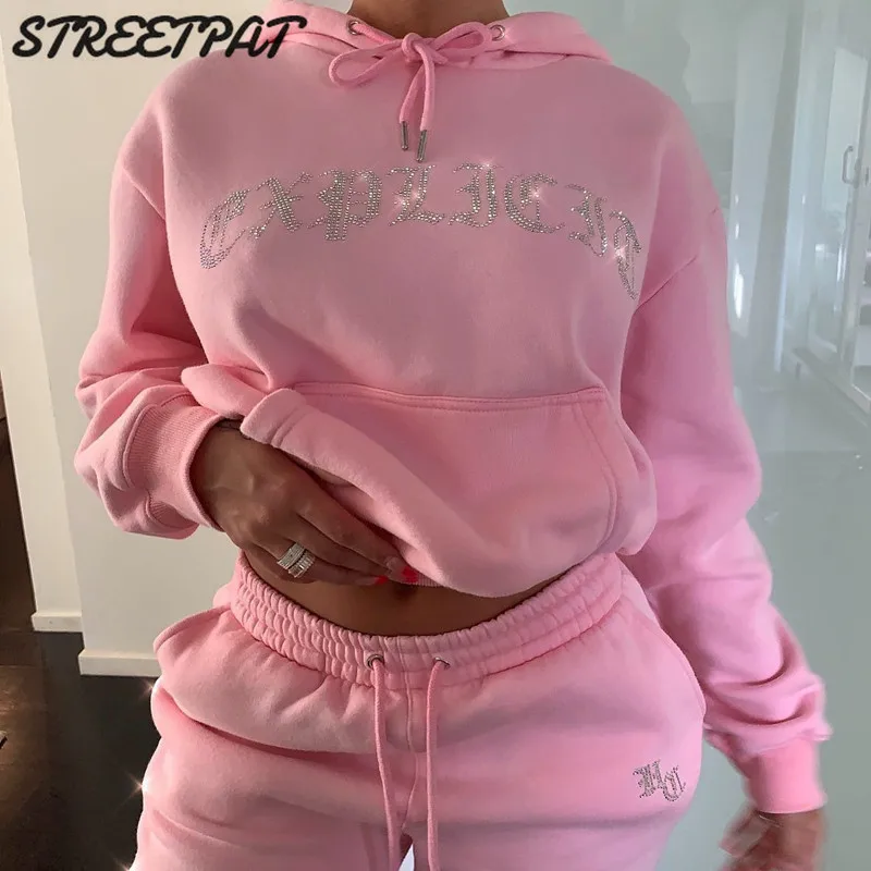 Chándal Set de 2 piezas de mujer de talla grande para mujer, sudadera, pantalones de chándal holgados, traje deportivo para correr