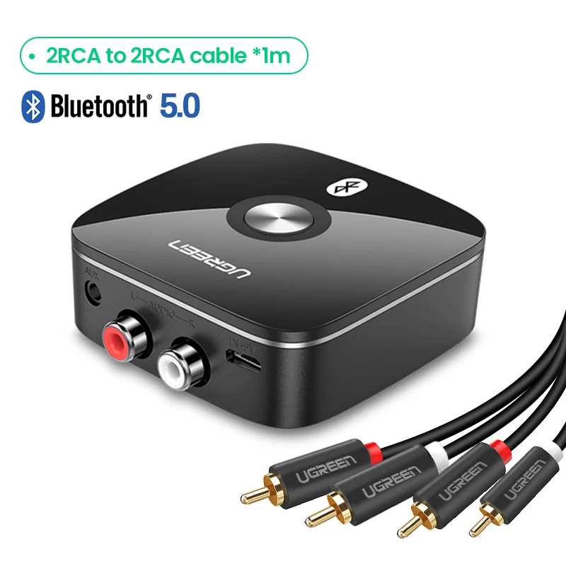 Ugreen Bluetooth RCA приемник 5,0 aptX LL 3,5 мм разъем Aux беспроводной адаптер Музыка для ТВ автомобиля RCA Bluetooth 5,0 3,5 аудио приемник - Цвет: 5.0 with 2RCA Line