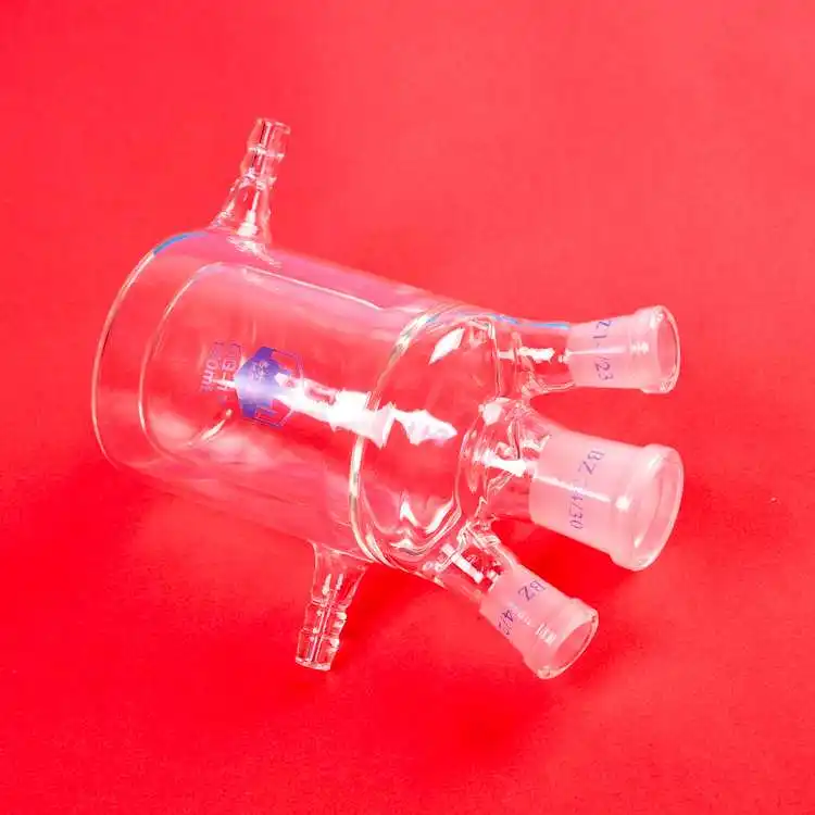 

Four-necked Jacket 250ml / 29 * 24 * 3 --- 24 * 19 * 3 Double-layer Glass Reaction Flask