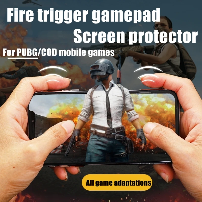  2020 New PUBG trigger screen protector Full Cover Tempered Glass For iPhone 6 7 8plus X XR 11 Pro S