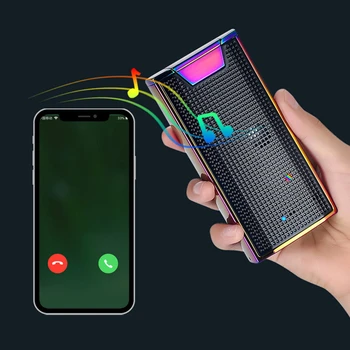 

Dual arc electronic cigarette lighter with Bluephone Power bank Sound USB rechargeable Windproof Flameless Electric Lighters