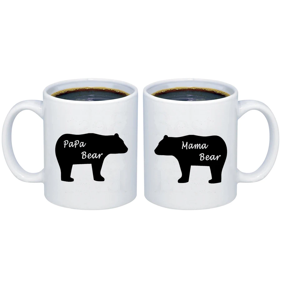 Кофейные кружки Papa Bear Mama чайная чашка 11 унций подарок на день отца и матери