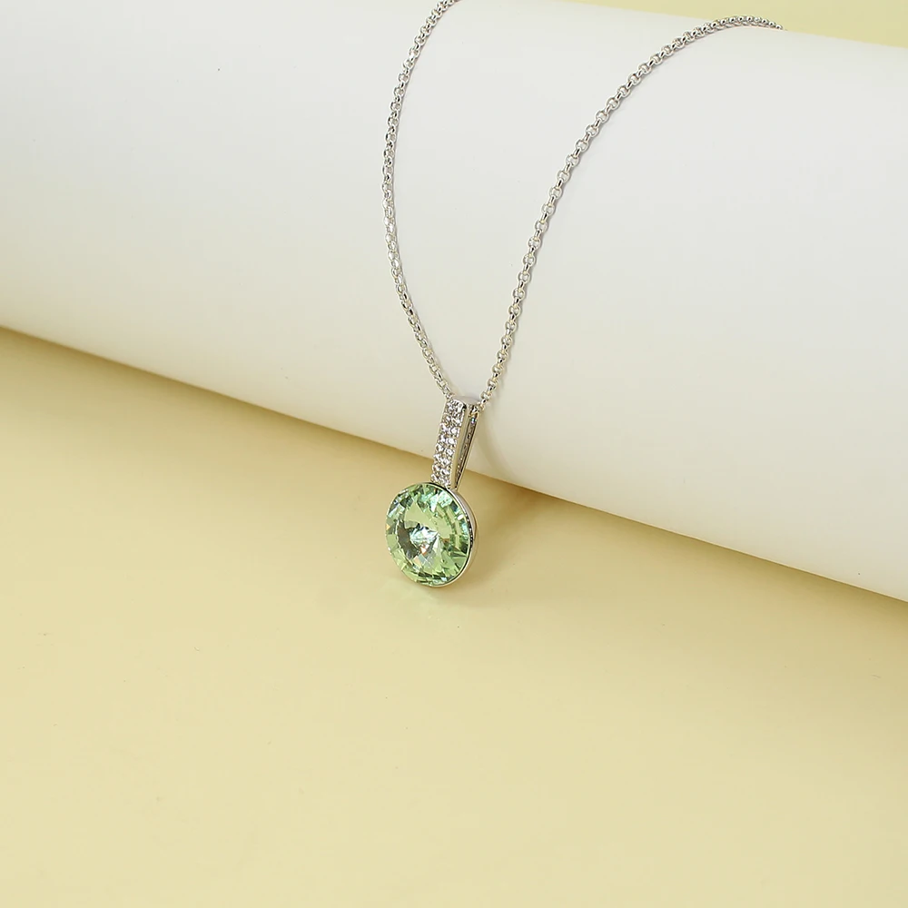 Ethnic Fashion Green Stone Round Pendant Necklace For Women Men Unisex Wedding Punk Chain Choker Chunky Party Jewelry | Украшения и