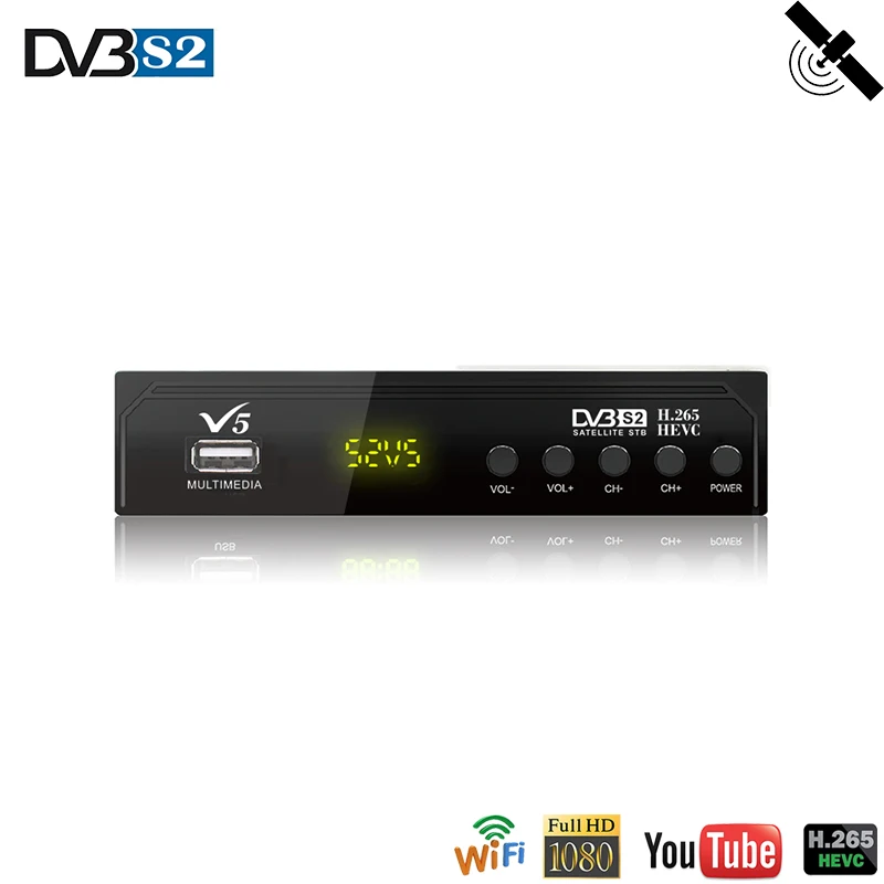 

V5 H.265 Satellite TV Receiver Support CCCAM IPTV Receiver Satellite spain europe portugal Receptor DVB S2 TV Tuner