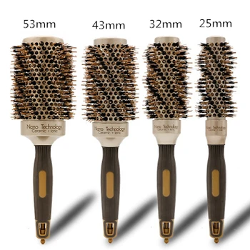 

4 Sizes Professional Salon Hairbrush Comb Round Rolling Hair Brush Set Barrel Curling Brush Comb Hair Styling Tools Barber G0111