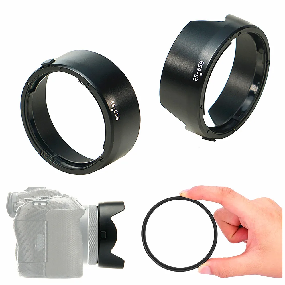 ES65B Bayonet Camera Lens Hood UV Filter For Iconic Brand RF 50mm F1.8 STM Lens on EOS R RP R3 R5 R6 R7 R8 R10 R50 R100 Replaces ES-65B
