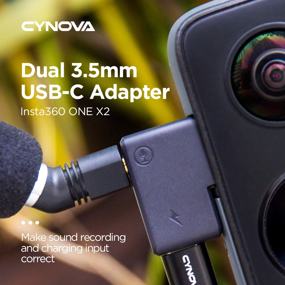 Insta360 ONE X2 & Dual3.5mm USB-CAdapter