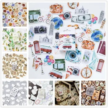 

(42 Styles) Vintage Letters Boxed Washi Stickers DIY Scrapbooking Paper Diary Planner Wedding Album Sealing Decoration @TZ