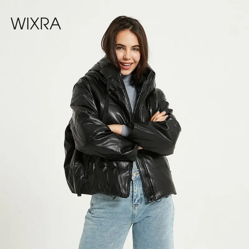 Куртка женская с капюшоном Wixra однотонная теплая парка свободного покроя уличная