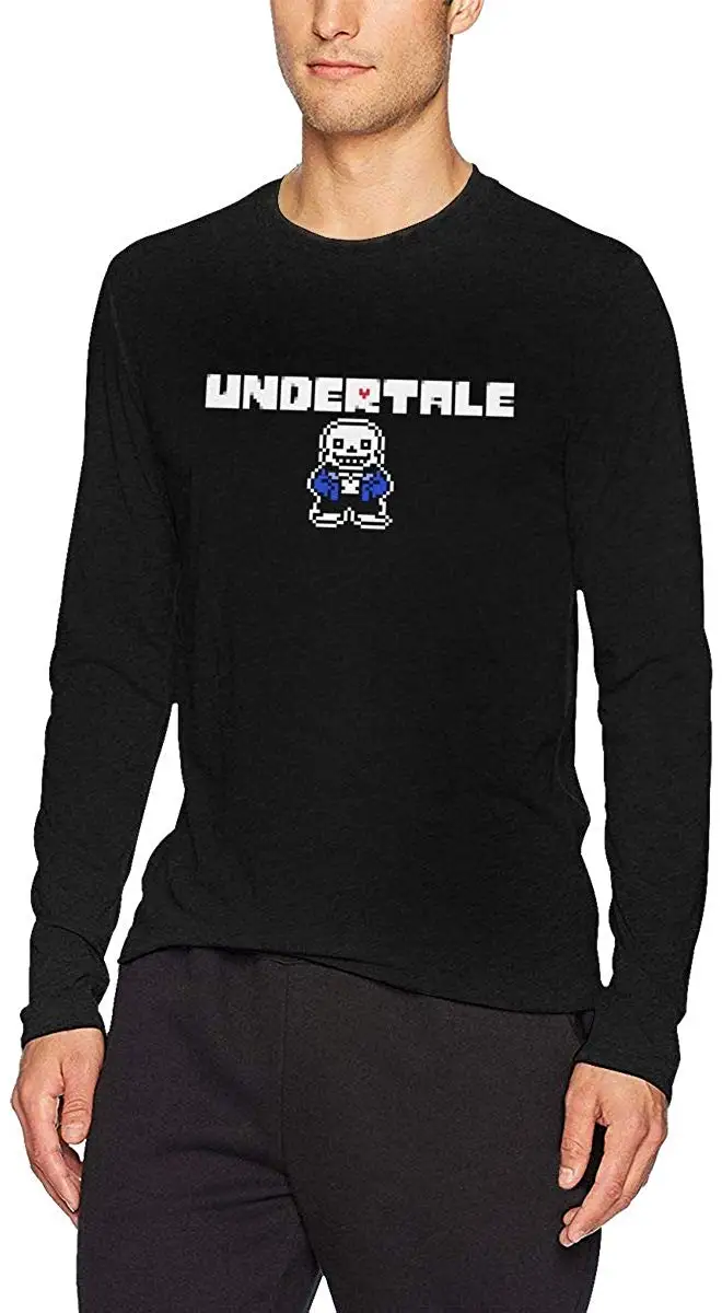 Мужские черные футболки с длинным рукавом TSDFC Undertale |