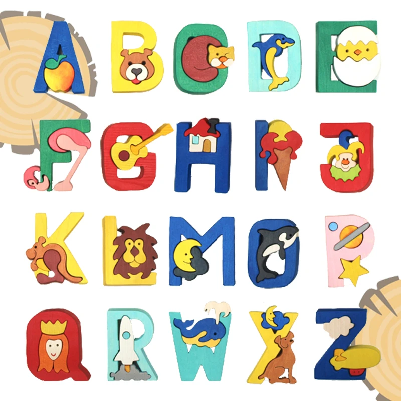 wooden alphabet letters puzzle
