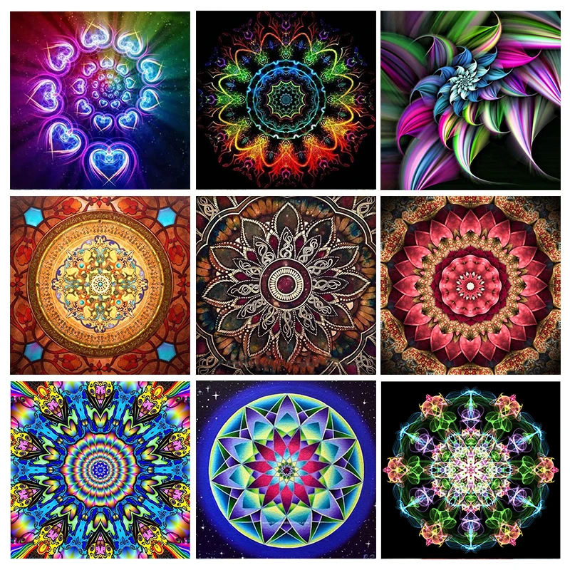 Full Round Drill Diamond Painting &quotReligious Mandala Flower&quot DIY Picture Of Rhinestone 5D Embroidery Cross Stitch Decor | Дом и сад